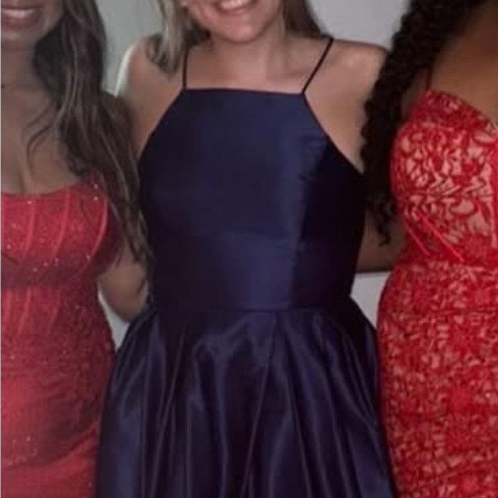 Betsy & Adam Navy Blue Formal Dress